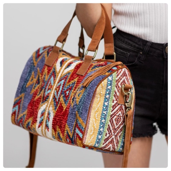A Girl Thing Handbags - ❤️Beautiful woven ethnic motif Ruggine Winthrop Boston Bag Boston bag